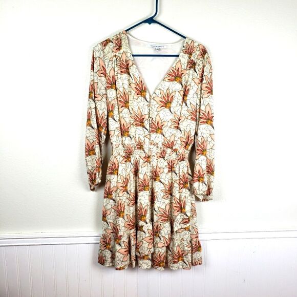 Women's Collective Concepts Birds of Paradise Short Tiered Ruffled Smocked Dress - Picture 1 of 13